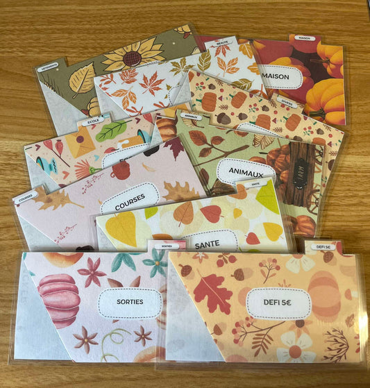 ENVELOPPES PORTEFEUILLE THEME AUTOMNE